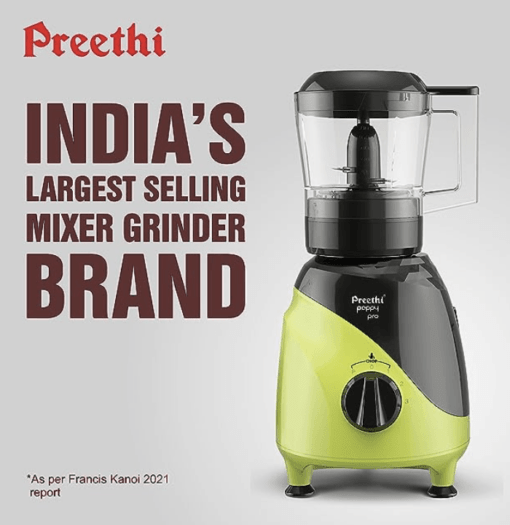 Preethi Peppy Pro MG 247, 750 Watts, 4 Jars - Unique Rapid 10 Chopping Jar, Dual Colour Swish design, Green/Black, 5 Yr Motor Warranty & Lifelong free service - Image 4